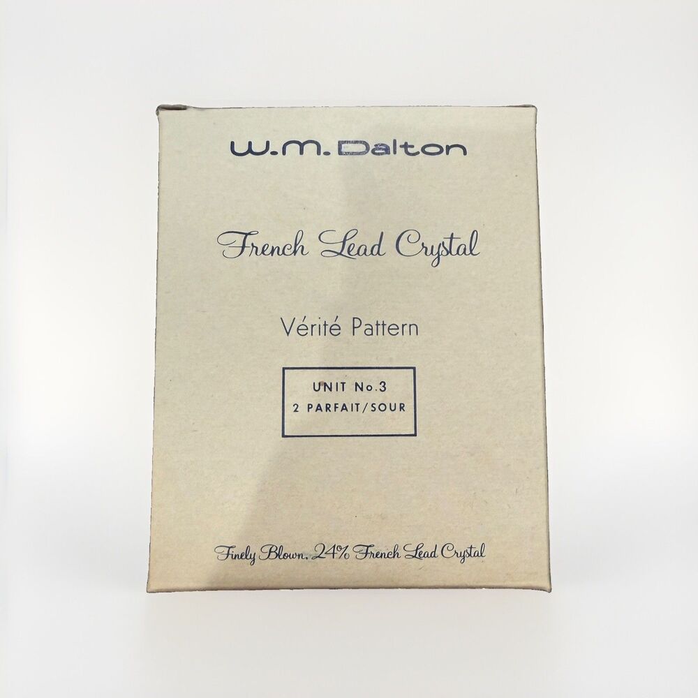 W. M. Dalton French Lead Crystal Verite Pattern unit no.3 2 parfait/sour glasses